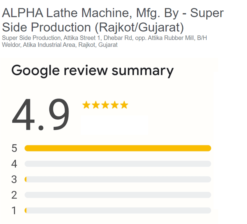 Alpha Lathe Google Review